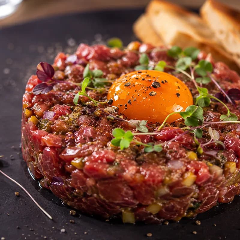 Steak Tartar corte Artesano solomillo c/aliño filete